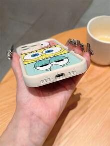 1pc Cartoon Spongebob Squarepants Octopus Patchwork Pattern Shockproof Phone Case Cover Compatible With Samsung/Apple 17/16/15/14/13/12/11 Pro Max/12 Pro/14 Plus - Multicolor - View 2