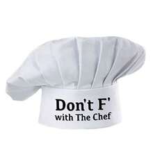 WSXC Hyzrz Funny Chef Hat-Don't F With The Chef-Adjustable Kitchen Cooking Baker Grill Costume Hat Cap For Men And Women - trắng - Xem 1