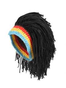 1pc Funny Headband, Dirty Braided Yarn Hat, Hip-Hop Party Hat, European And American Men's And Women's Personalized Warm Knitted Wig Hat, Suitable For Parties To Wear