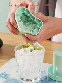 1 pieza Molde de hielo portátil de silicona rosa, fabricante de cubos de hielo 3D en forma de cilindro, bandeja de hielo de silicona de fácil liberación, con múltiples compartimentos y diseño en forma de cubo simple con tapa, fabricante de hielo reutilizable, adecuado para el hogar, bar, club y uso al aire libre en verano