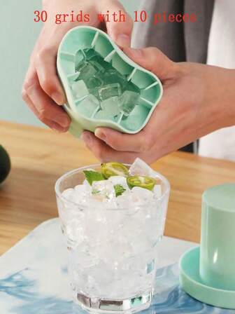 1pc Pink Silicone Portable Ice Mold, Cylinder 3D Ice Cube Maker, Easy-To-Release Silicone Ice Tray, With Multiple Compartments And Simple Bucket-Shaped Design With Lid, Reusable Ice Maker,Suitable For Home, Bar, Club And Outdoor Sum