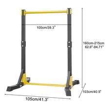 Portable Pull-Up Bar Station, 400LBS With 11 Gears Adjustment - Black - View 4