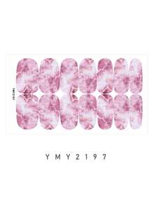 10张大理石纹美甲贴纸套装 - 女士和女孩自粘全包美甲贴纸，一次性全覆盖指甲油贴片，DIY美甲必备品 - 彩色 - 查看 13