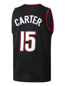 Men's Embroidered Basketball Jersey 15 Purple And Black Casual Sleeveless Vest V-Neck T-Shirt Party Sports Top - Multicolor - View 2