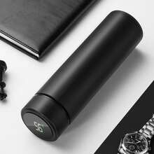 500ml Stainless Steel Vacuum Insulated Water Bottle, Cup For Hot & Cold Drinks, Leak-Proof Portable Mug For School Office Use - màu đen - Xem 8