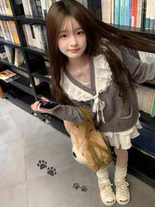 Women Knit Tops - Grey - View 7