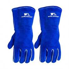 2 pares de guantes de soldadura de piel forrados para mano izquierda tamaño grande Wells Lamont 1054LN-LHOWelding Gloves - AzulPatchwork - Ver 1
