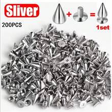 10/30/50/100 Sets DIY Cone Studs And Spikes Punk Metal Sliver Gold Double Cap Screwback Rivets Round Nail DIY Clothes Shoes Bag Collar Accessories