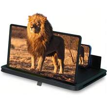 Screen Magnifier For Cell Phone, 2026 Upgrade Big Screen Phone Magnifier, Portable 3D Magnifier Projector, Foldable Stand With Movie Screen Amplifier For Travel (Black, 10 In)