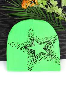 1pc Women/Men's Five-Pointed Star Jacquard Knit Hat, Warm Winter Beanie For Outdoor Sports And Daily Wear, Autumn/Winter - Five-pointed Star Knitted Hat - View 15