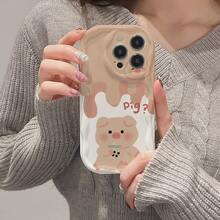 Funda de Teléfono Impresa, Adecuada para 16, Pro//15/Plus//14/plus/pro//13/12/11/xs, Olas Crema, Funda de Teléfono Diaria, Cubierta de Teléfono de Diseñador, Funda con Estampado de Olas, Patrón en Relieve, Bordes Reforzados, Usuarios de, Regalo para Fans de - transparente - Ver 8