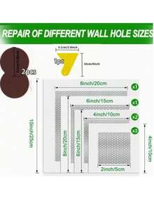 10 piezas Kit de reparación de paneles de yeso, incluye herramientas de llenado de paredes para reparar agujeros y daños con masilla de yeso blanca y almohadillas de raspador/lijadora - Solución rápida, kit de parche de paneles de yeso, herramientas de enyesado, parche autoadhesivo para paredes, herramientas profesionales duraderas, juego de herramientas de masilla, mantenimiento de propiedades, renovación del hogar