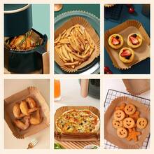 200PCS Of Yellow RL Air Fryer Disposable Paper 100 Pcs 6.3 Inch Air Fryer Round Non-Stick Paper Oil-Proof Parchment Paper Cooking Paper For Fryers Basket Frying 200/100/50 Sheets Of Air Fryer Paper Lining Air Fryer Disposable Paper Lining Oil-Proof And Waterproof Air Fryer Paper Basket Bowl Lining 6 Inches 200/100/50 Paper Air Fryer Liners, Default OPP Packaging,6-Inch Non-Stick Circular Baking Paper, Compatible With Most Air Fryers - Multicolor - View 11