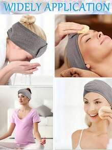 1 szt. Regulowana opaska na głowę, jednokolorowa, antypoślizgowa gumka do włosów, odpowiednia do spa, zabiegów na twarz, makijażu, jogi, kąpieli, pod prysznic, makijażu, akcesoriów do makijażu dla kobiet. Gąbka, opaska na głowę z koroną w kształcie czaszki, opaska na nadgarstek z ręcznikiem, aksamitna opaska na głowę z chmurką, guzik z damską twarzą i fryzurą, wystrój łazienki, wystrój jesienny, fryzura na powrót do szkoły - Wielokolorowe - Zobacz 2