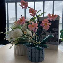 1000+Pcs Realistic Phalaenopsis Orchid Flower Bouquet Model Building Blocks Set, With Flower Pot, Artificial Plants, Home Office Decor, Ideal Gift For Flower Lovers, Christmas, Easter, Mother's Day, Holidays, Birthdays - Multicolor - View 4