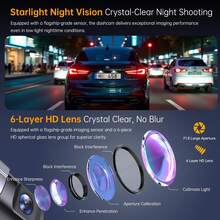 1pc High-Definition 1080P Night Vision Car DVR Dashcam Loop Recording And Live Streaming Application Control 360-Degree Rotation, Automatic Recorder 24-Hour Parking Monitor