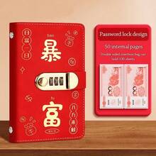 1个密码锁钱夹，带密码拨盘和安全金属扣，可容纳多达100张纸，小巧便携，适合学生和办公室使用，可上锁，旅行钱包，设计时尚，结构坚固，可上锁，商务用途，人造革材质 - 彩色 - 查看 18