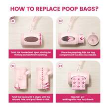 Pawview Stylish Dog Poop Bag Holder Set, 105 Lavender Scented Waste Bags, Extra Thick & Leak-Proof, Premium Material, Easy Pet Walking For Women & Pet Moms - 粉色 - 查看 6