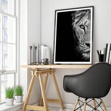 2pcs/Set Frameable Canvas Prints - Modern Minimalist African Lion & Tiger Black Background Art | Replaceable Canvas, Perfect Gift For Home Decor | Suitable For Bathroom, Office, Dorm, Living Room, Bedroom, Entryway, Tabletop & Sofa Background Hanging | PVC Hard Tube Packaging - Multicolor - View 6
