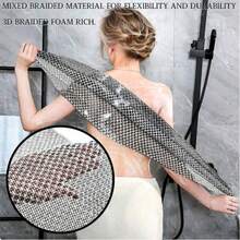 1件装非洲网眼背部去角质浴巾套装，长款浴巾，背部去角质磨砂巾，适合淋浴清洁皮肤，男女通用去角质浴巾 - 彩色 - 查看 1