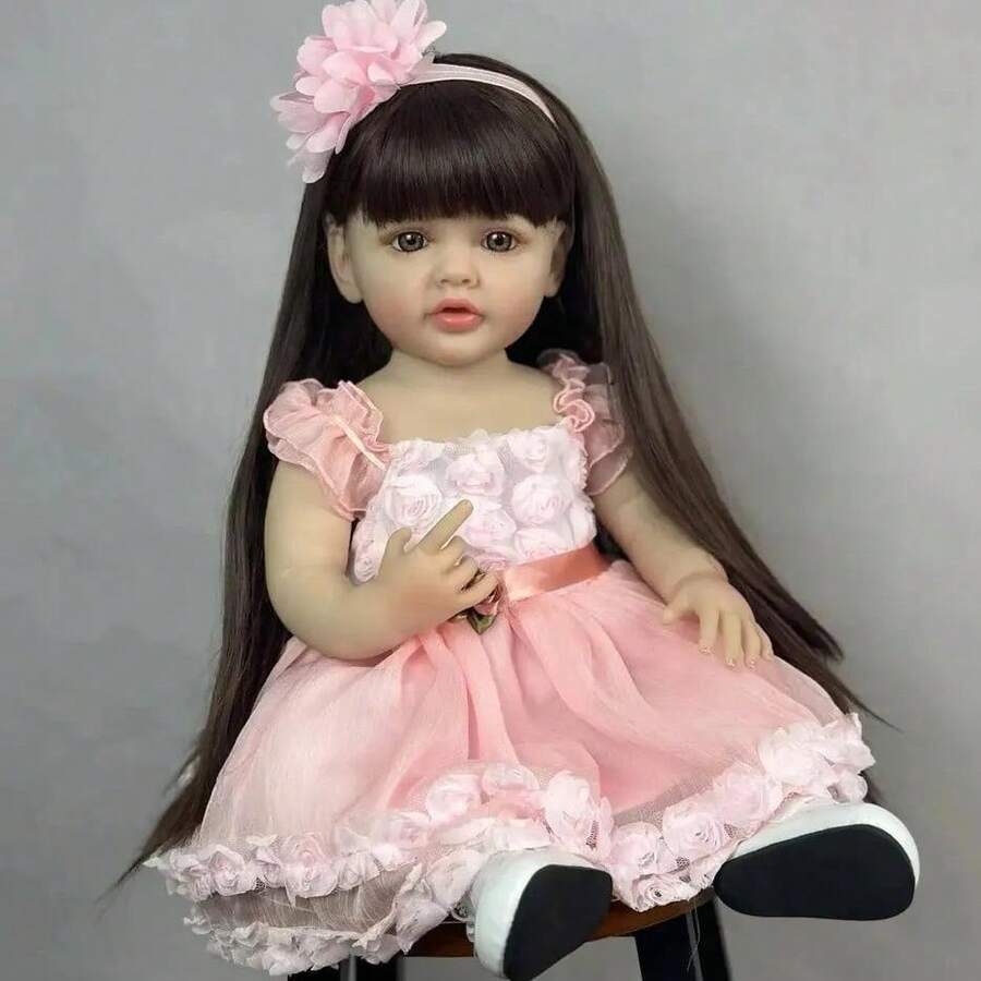Soft Vinyl Body Realistic Reborn Doll 55cm Fashion Dress Rebirth Dolls Companion Playmates Toy Birthday Christmas Gifts