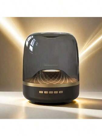 SENBOWE Altavoz inalámbrico moderno para teatro en casa con espectáculo de luces - Sistema de sonido inteligente inalámbrico, carga rápida USB-C, batería de litio de larga duración, compatible con TV/PC/Smartphone, diseño elegante negro con acento dorado - Ideal para sala de estar, dormitorio, cocina, baño - No se incluye cargador - Regalo ideal para amantes de la música 500mAh