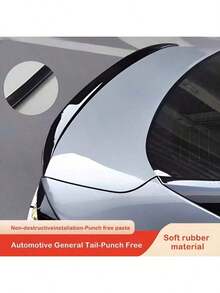 Alerón universal para coche, alerón de techo trasero de plástico suave universal con textura de fibra de carbono y negro brillante, accesorios de conversión de coche, una excelente opción para entusiastas de la personalización de coches, opción de regalo ideal para artículos esenciales de coche - Multicolor - Ver 1