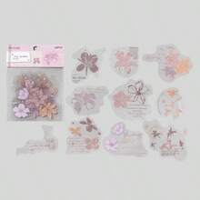 20pcs/Pack (10 Designs, 2 Of Each) Cute Plant Branches, Flowers, Leaves Stickers For Scrapbooking, Vintage English Notes, Collage Decoration, Diary DIY, Waterproof Transparent Stickers, Stationery Supplies Scrapbook Supplies - Multicolor - View 15
