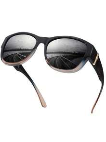 Women's Polarized Glasses Fashion Glasses, Fashionable Protective Lenses, Mixed Color PC Frame, Glasses Accessories, Suitable Fashion Glasses - A01 - 龜 - 查看 3