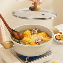 Dual Ear White Ceramic Dual-Flow Soup Pot, Steamer Pot, Large Capacity Household Multi-Function Stew Pot, Household Kitchen Stew Pot, Non-Stick Stew Pot - Multicolor - View 9