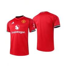 Camiseta de fútbol de manga corta con cuello redondo y estampado de la serie de fútbol Adidas, versión para el hogar/aficionados, unisex - Rojo - Ver 7