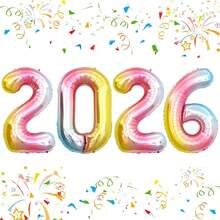 KALOR 16 Inch 2026 Red Foil Number Balloons, 2026 New Years Decorations For 2026 Happy New Year Eve And Graduations Party Supplies - 彩虹 - 查看 13