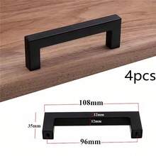 1/4 Cái Tay nắm cửa tủ đồ nội thất Khoảng cách lỗ với ốc vít và công cụ lắp đặt cho trang trí nhà bếp - màu đen - Xem 15