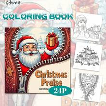 Christmas Carol Coloring Book: Adorable And Fun Santa Claus, Bold And Simple Designs, Relaxing Coloring For Stationery Space, Christmas Gift, Gift For Women, Back To School Gift, 24 Pages, 7.9*7.9 Inches. - Christmas Celebration - View 9