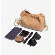 New Arrival Women's Handbag: Puffy Cloud-Shaped Bag With Small Gold Beads, Hand-Woven Design, Autumn Shoulder Crossbody Bag - B1849#葡萄紫 - 查看 2