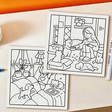 Entspannungsmoment' Malbuch für Erwachsene und Jugendliche, zeigt warme Szenen von Mädchen, Jungen und Haustieren in entspannenden Momenten (süß und leicht zu kolorieren), ein ideales Geschenk für Freunde, Paare und Familie, auch eine tolle Wahl für Schul- und Lernbedarf - Entspannungszeit - Übersicht 10
