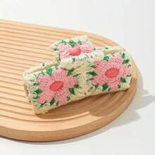 Kẹp tóc lớn hình hoa dâu tây móc len nhiều màu sắc kiểu Pháp, kiểu dáng nghỉ mát ven biển, họa tiết hoa văn Boho, phụ kiện tóc mùa thu/đông, kẹp tóc thanh lịch, kẹp tóc mùa đông, kẹp tóc mùa hè - Nhiều màu - Xem 14