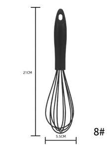10" & 12" Black Silicone Whisk Set - For Cooking, Blending, Whisking, Beating, Stirring