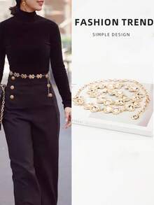 1pc Metallic Gold Butterfly Romantic Spring Accessory, Multi-Layer Wear With Dress Or Belt - Multicolor - View 1