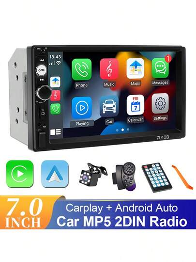 7 Inch 2Din Car Radio MP5 Multimedia Player Touch Screen FM ISO Power Aux Input Bluetooth USB Mirror Link Auto Radio