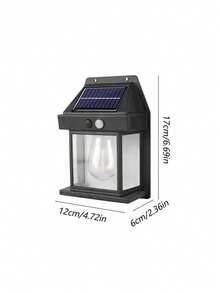 1pc/2pcs/4pcs Solar Powered Tungsten Filament Sensor Wall Lights, Vintage Outdoor Waterproof Garden Lamps, Decorative Atmosphere Lights For Villa Landscaping, Retro Style Decor, Night Security, Garden Illumination And Nostalgic Scenes - Black - View 12