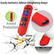 Funda de silicona de color para el control remoto de Roku Streaming Stick 4k, Roku Express 4K+ y control remoto de voz oficial de Roku RCA1R 2023 Roku Express con cordón (Azul) - Azul - Ver 3