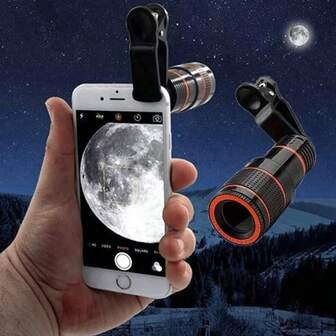 1 pieza Lente telefoto universal 8X, lente de enfoque largo con clip para smartphone y tableta, lente de zoom de alta definición para fotografía