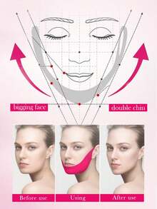 1/3/4 Pcs Red V-Shaped Lifting Face Mask, With Lifting Chin Effect; Hydrogel Face Mask With Ear Hooks, Can Be Used As Lifting Bandage - Multicolor - View 5