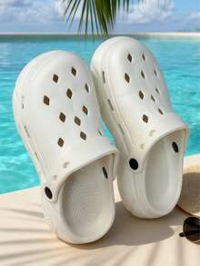 4厘米增高男士透气轻便防水套脚凉鞋，适合室内、浴室、海滩、户外、卡通DIY装饰，男女通用设计