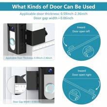 AWYYKIMILAR 2024 Upgrade Anti-Theft Video Doorbell Mount Not Block Doorbell Motion Sensor Adjustable No-Drill Mounting Bracket Wedge Holder Accessories For Home Rentals Office Not For Security Door - 黑色 - 查看 3