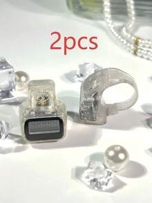 Transparent Crystal Rhinestone Finger Ring Counter, Portable Digital Mantra Counter, Highly Attractive Hand Press Tally Counter - Multicolor - View 14