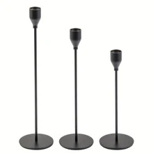 3pcs Black Candle Holders, Decorative For Wedding/Party,Room Decor,Gifts Birthday Graduation - Black - View 7