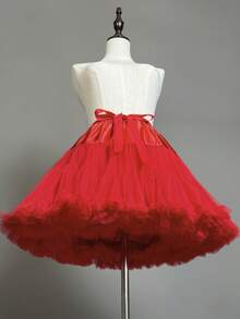 1pc Women's Elastic Waist Polyester Tulle Petticoat Slip, Suitable For Cosplay, Wedding, Party, Puff Skirt Lining, Retro Rock Or Ballet Tutu Style - Multicolor - View 11