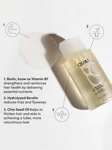 OUAI 300ml/10 Fl Oz 細髮洗髮精，輕盈溫和清潔，增加自然蓬鬆感，撫平毛躁，柔順髮絲，保濕滋潤，不增加重量，強化細髮，清新香氣，適合日常使用，禮品 - 300ml - 查看 4